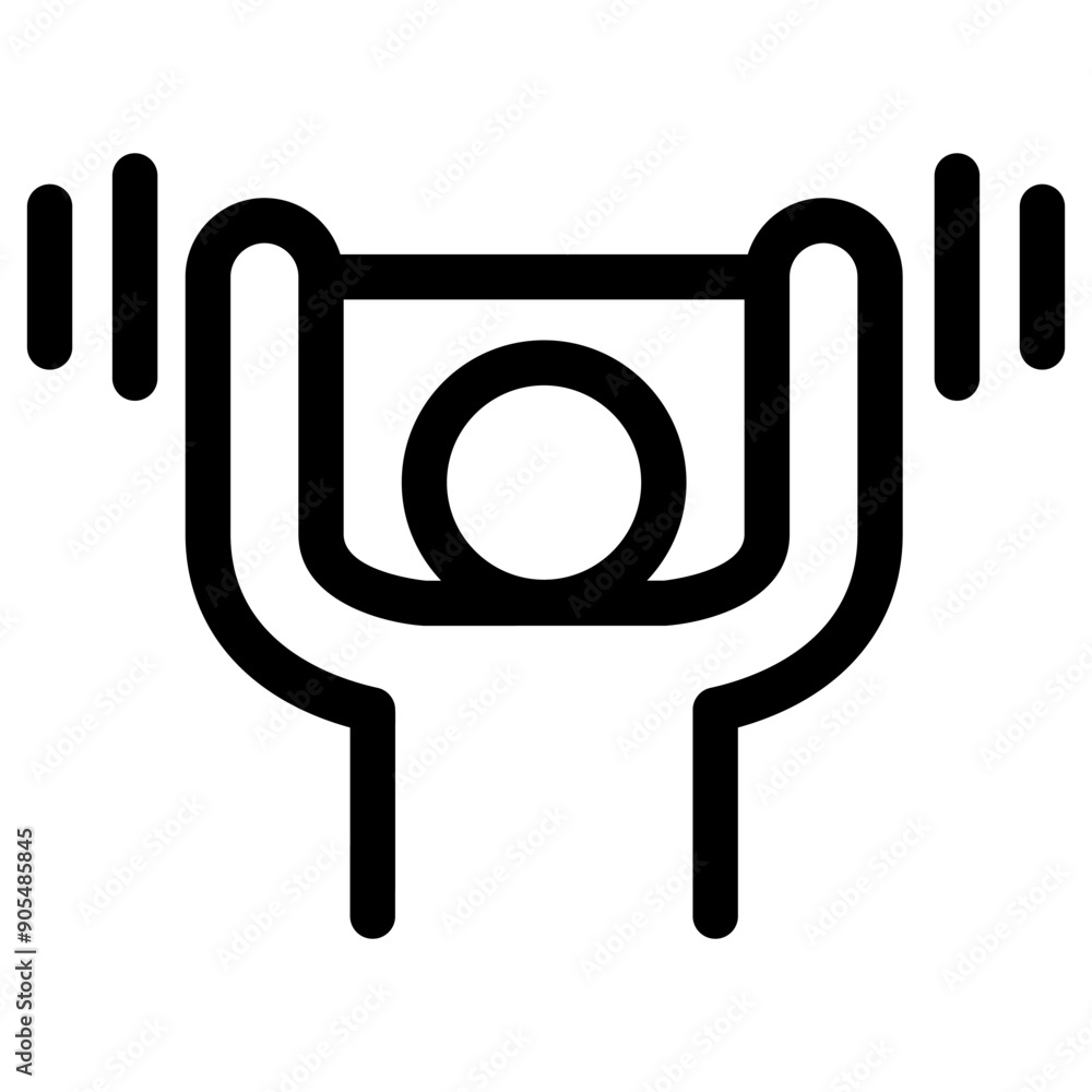 Weight lifting icon in thin line style vector illustration graphic design Weight lifting icon in thin line style vector illustration graphic design