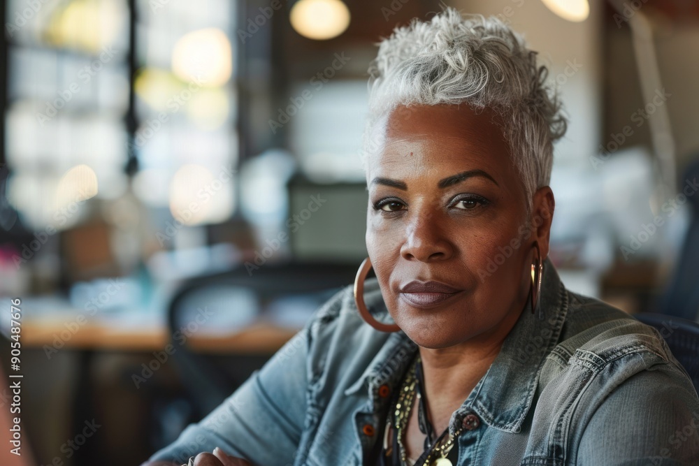 Powerful portrait of office worker, woman, LGBTQ acceptance Powerful portrait of office worker, woman, LGBTQ acceptance