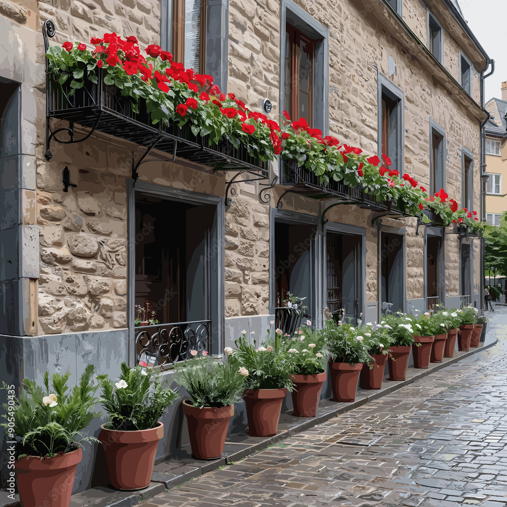 Naklejka premium Entre Flores y Piedras