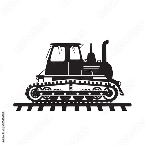 CRAWLER CARRIER in cartoon, doodle style . Image for t-shirt, web, mobile apps and ui. Isolated 2d vector illustration in logo, icon, sketch style, Eps 10, black and white. AI Generative