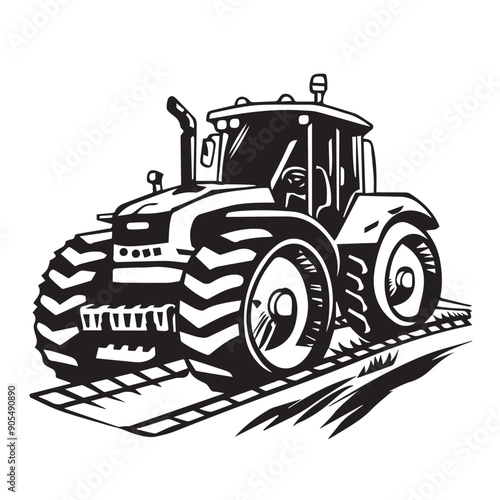 CRAWLER CARRIER in cartoon, doodle style . Image for t-shirt, web, mobile apps and ui. Isolated 2d vector illustration in logo, icon, sketch style, Eps 10, black and white. AI Generative
