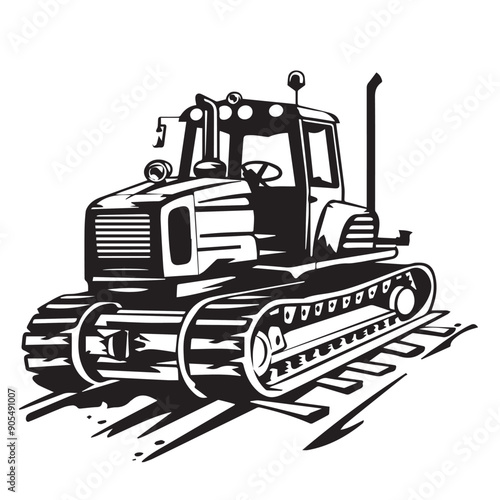 CRAWLER CARRIER in cartoon, doodle style . Image for t-shirt, web, mobile apps and ui. Isolated 2d vector illustration in logo, icon, sketch style, Eps 10, black and white. AI Generative