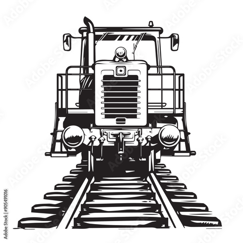 CRAWLER CARRIER in cartoon, doodle style . Image for t-shirt, web, mobile apps and ui. Isolated 2d vector illustration in logo, icon, sketch style, Eps 10, black and white. AI Generative