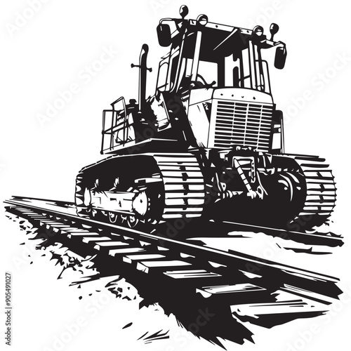 CRAWLER CARRIER in cartoon, doodle style . Image for t-shirt, web, mobile apps and ui. Isolated 2d vector illustration in logo, icon, sketch style, Eps 10, black and white. AI Generative