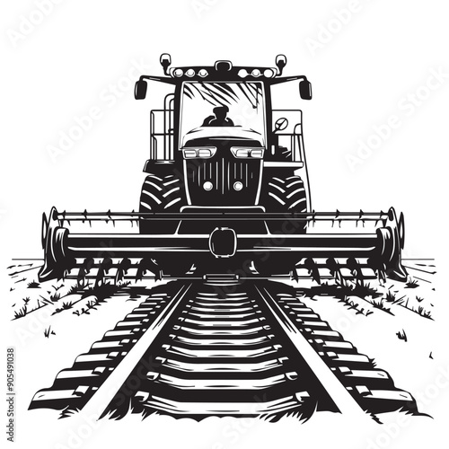 CRAWLER CARRIER in cartoon, doodle style . Image for t-shirt, web, mobile apps and ui. Isolated 2d vector illustration in logo, icon, sketch style, Eps 10, black and white. AI Generative