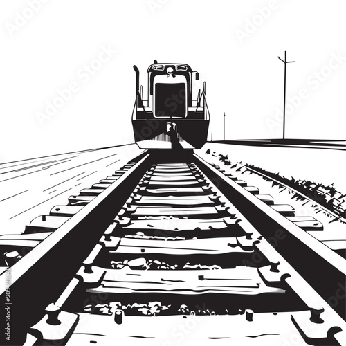 CRAWLER CARRIER in cartoon, doodle style . Image for t-shirt, web, mobile apps and ui. Isolated 2d vector illustration in logo, icon, sketch style, Eps 10, black and white. AI Generative