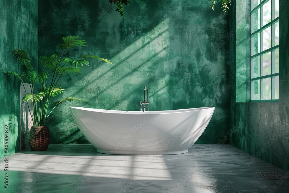 Blank dark green wall in house with dry plant in wooden basket pot, baseboard on wooden parquet in sunlight for luxury interior design decoration, home appliance product background.3D, Generative AI Blank dark green wall in house with dry plant in wooden basket pot, baseboard on wooden parquet in sunlight for luxury interior design decoration, home appliance product background.3D, Generative AI