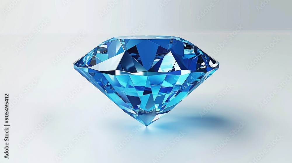 Large blue diamond isolated on white background with clipping path Concept of precious beauty Large blue diamond isolated on white background with clipping path Concept of precious beauty
