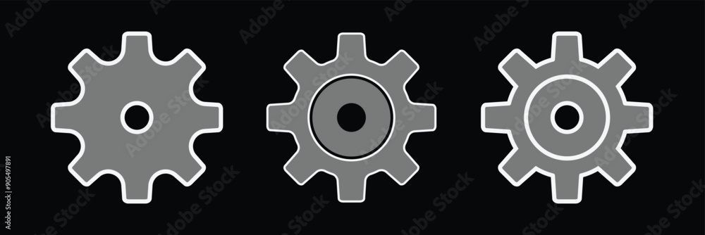 Settings icon. Gear icon. Setting, gear vector icon set for various design. Settings icon. Gear icon. Setting, gear vector icon set for various design.