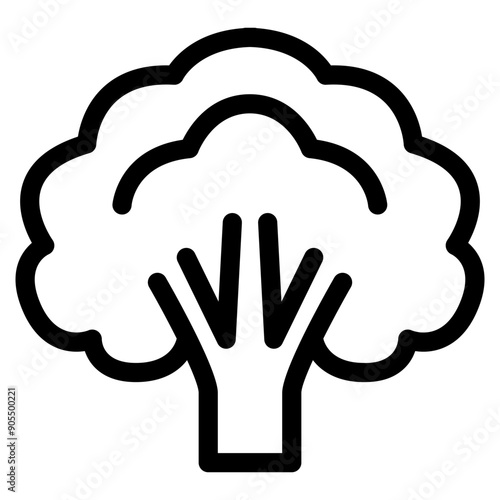 Broccoli icon in thin line style vector illustration graphic design