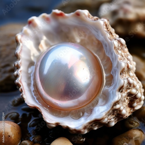 mabe pearl a hemispherical pearl that grows against the inside o photo