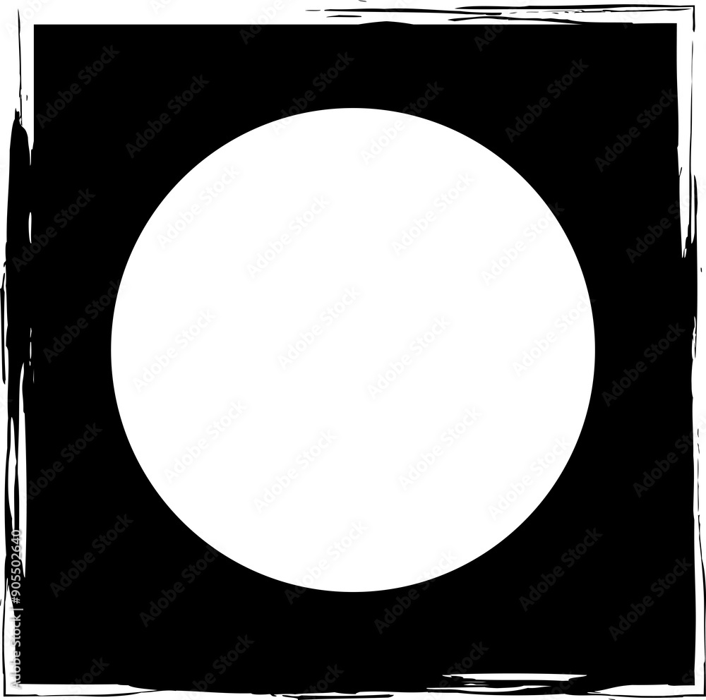 Square brush frame elements with circle border layout Square brush frame elements with circle border layout