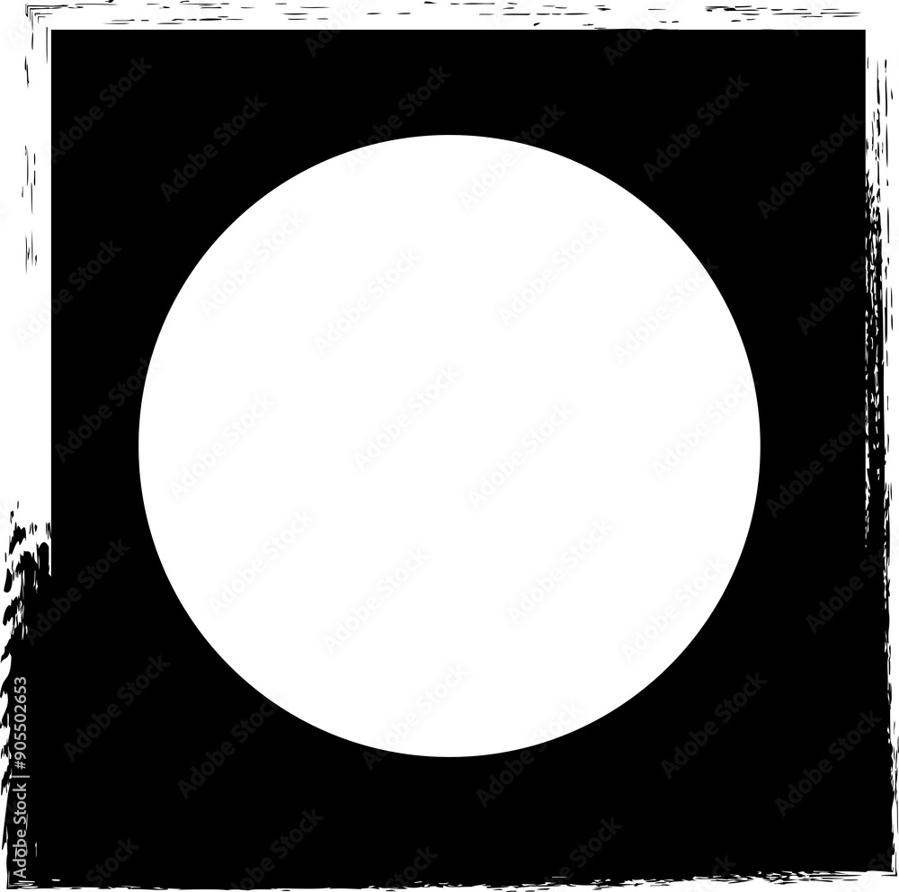 Square brush frame elements with circle border layout Square brush frame elements with circle border layout