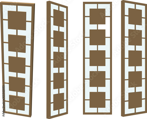Vector sketch illustration of a room partition backdrop design for the interior of a family room at home