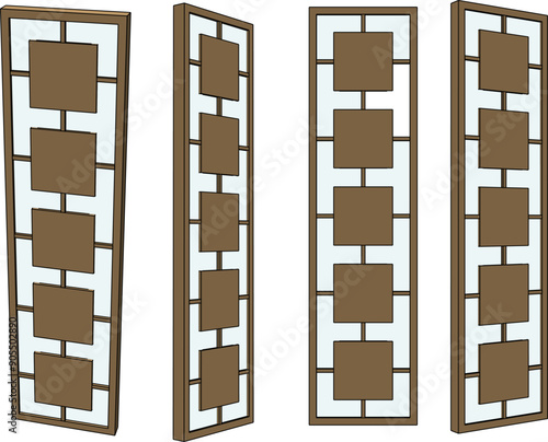 Vector sketch illustration of a room partition backdrop design for the interior of a family room at home
