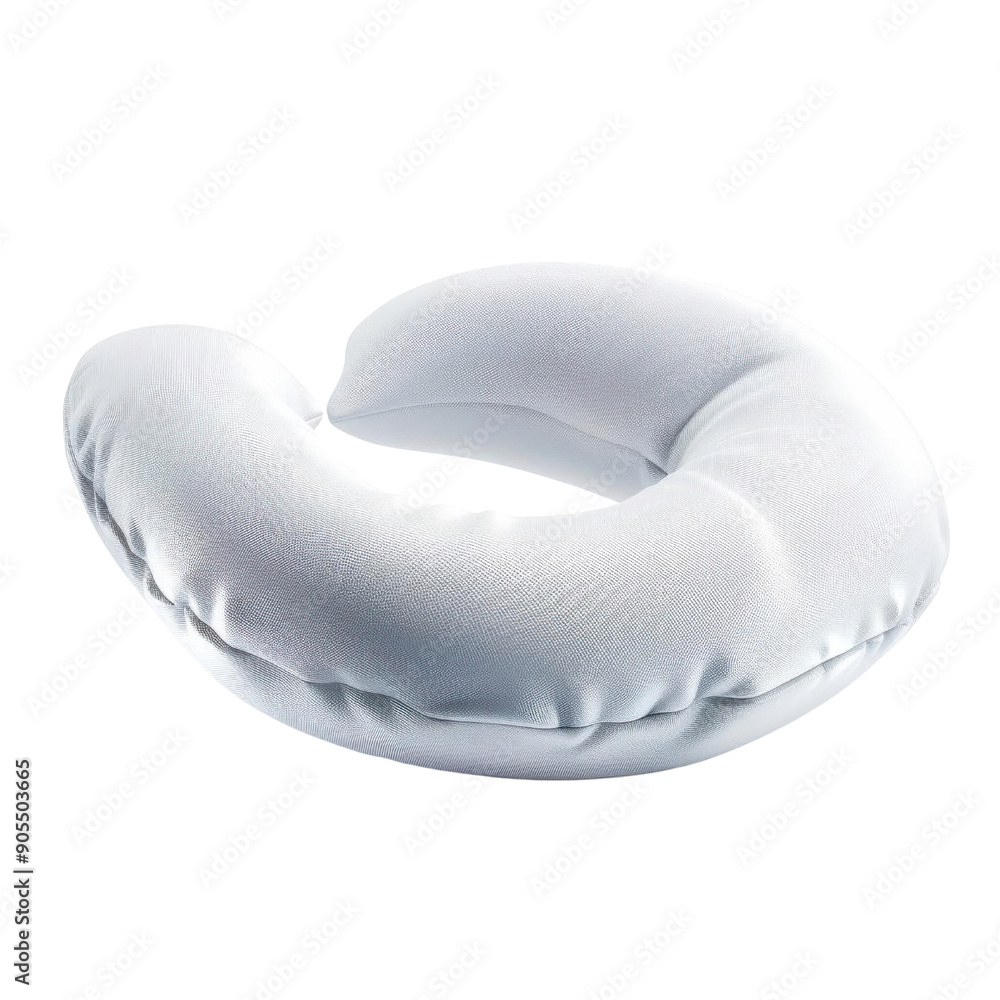 PNG Comfortable white neck pillow designed for travel, providing support and relaxation during long journeys. PNG Comfortable white neck pillow designed for travel, providing support and relaxation during long journeys.