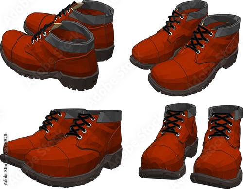 Vector sketch illustration design of men's project safety sneakers sandals for walking and working