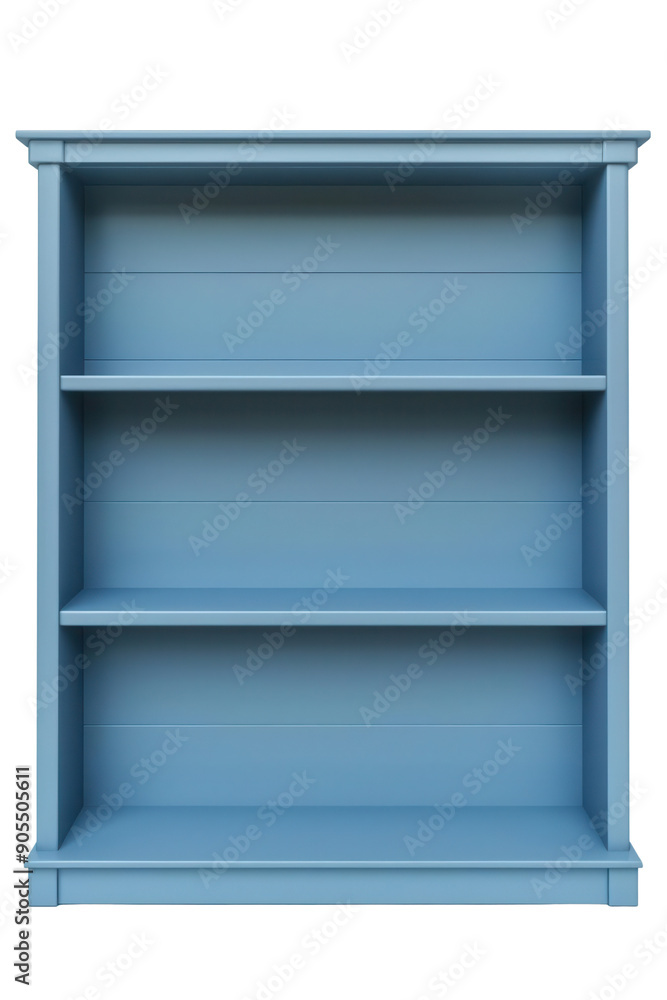 PNG Stylish blue bookshelf with three spacious shelves, ideal for organizing books and decorative items in any room. PNG Stylish blue bookshelf with three spacious shelves, ideal for organizing books and decorative items in any room.