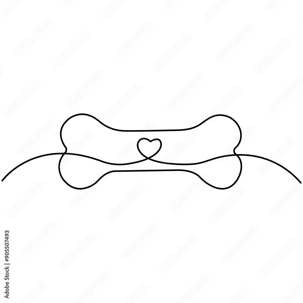 Bone single line art, continuous one line drawing of Isolated outline vector art
Bone single line art, continuous one line drawing of Isolated outline vector art