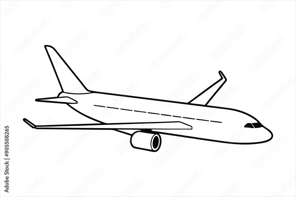 Boeing 787 Dreamliner line art vector Boeing 787 Dreamliner line art vector
