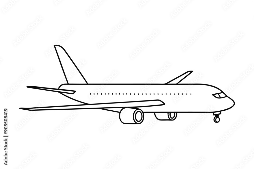 Boeing 787 Dreamliner line art vector Boeing 787 Dreamliner line art vector