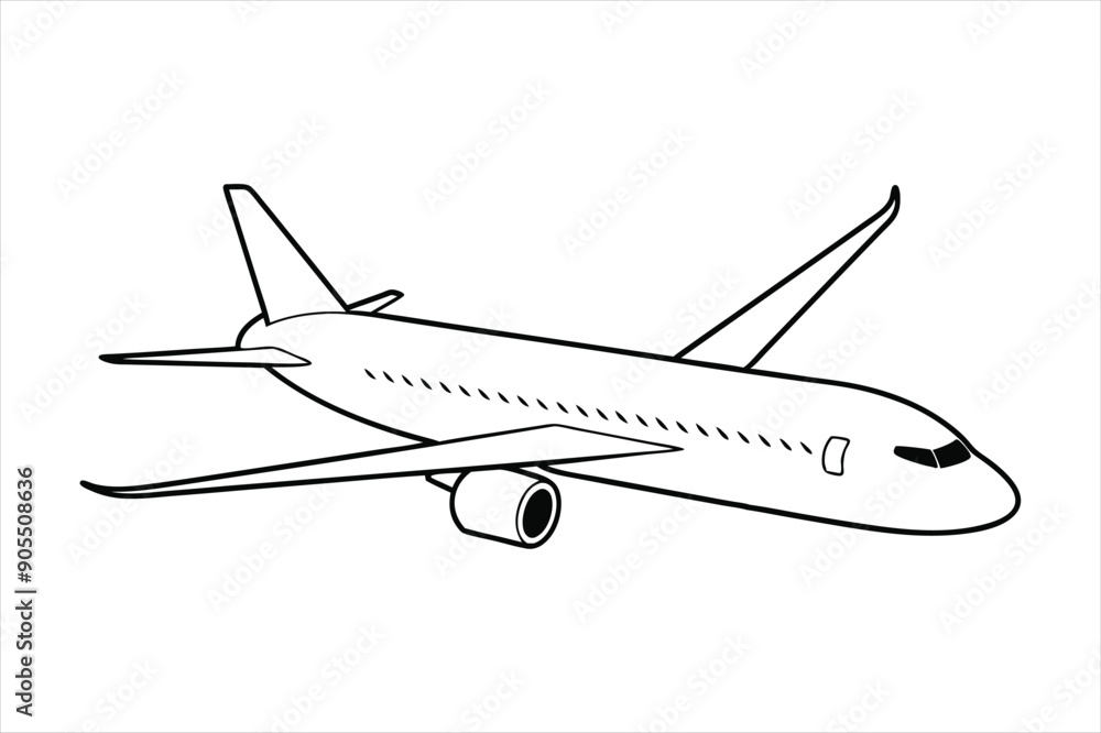 Boeing 787 Dreamliner line art vector Boeing 787 Dreamliner line art vector