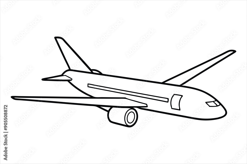 Boeing 787 Dreamliner line art vector Boeing 787 Dreamliner line art vector