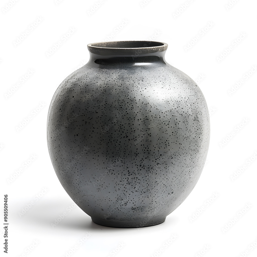 Grey ceramic vase isolated on white background Grey ceramic vase isolated on white background