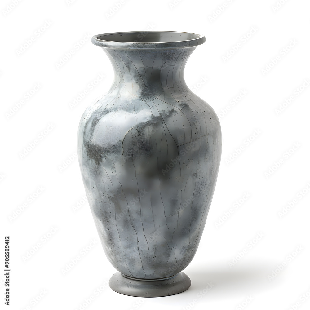 Grey ceramic vase isolated on white background Grey ceramic vase isolated on white background