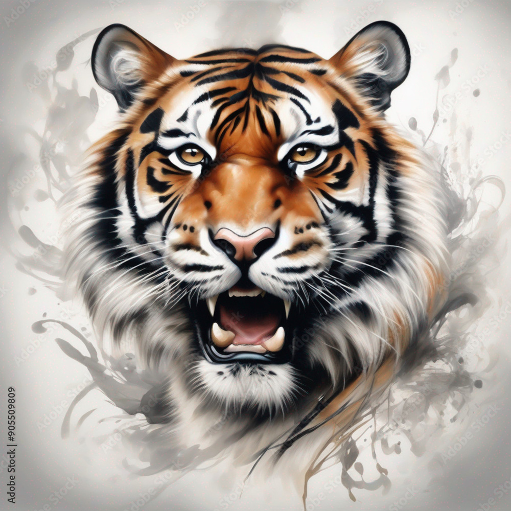 Obraz premium white tiger head