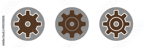 Gear icons set. Parameter or setting symbol. Isolated vector illustration. Setting icon vector set. Eps 10.
