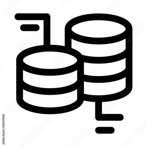 Database icon in thin line style vector illustration graphic design