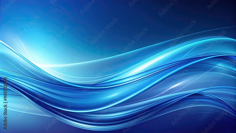 Fototapeta premium Blue gradient abstract background with a soft flowing design, blue, gradient, abstract, background, soft, flowing, design