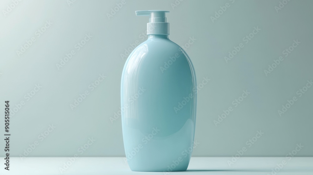 Ultra realistic 3D bottle of body wash in a minimalist setting Ultra realistic 3D bottle of body wash in a minimalist setting