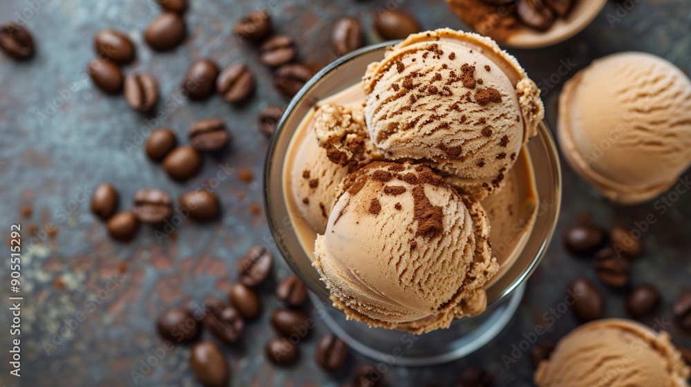 Coffee Ice Cream with Coffee Beans Coffee Ice Cream with Coffee Beans