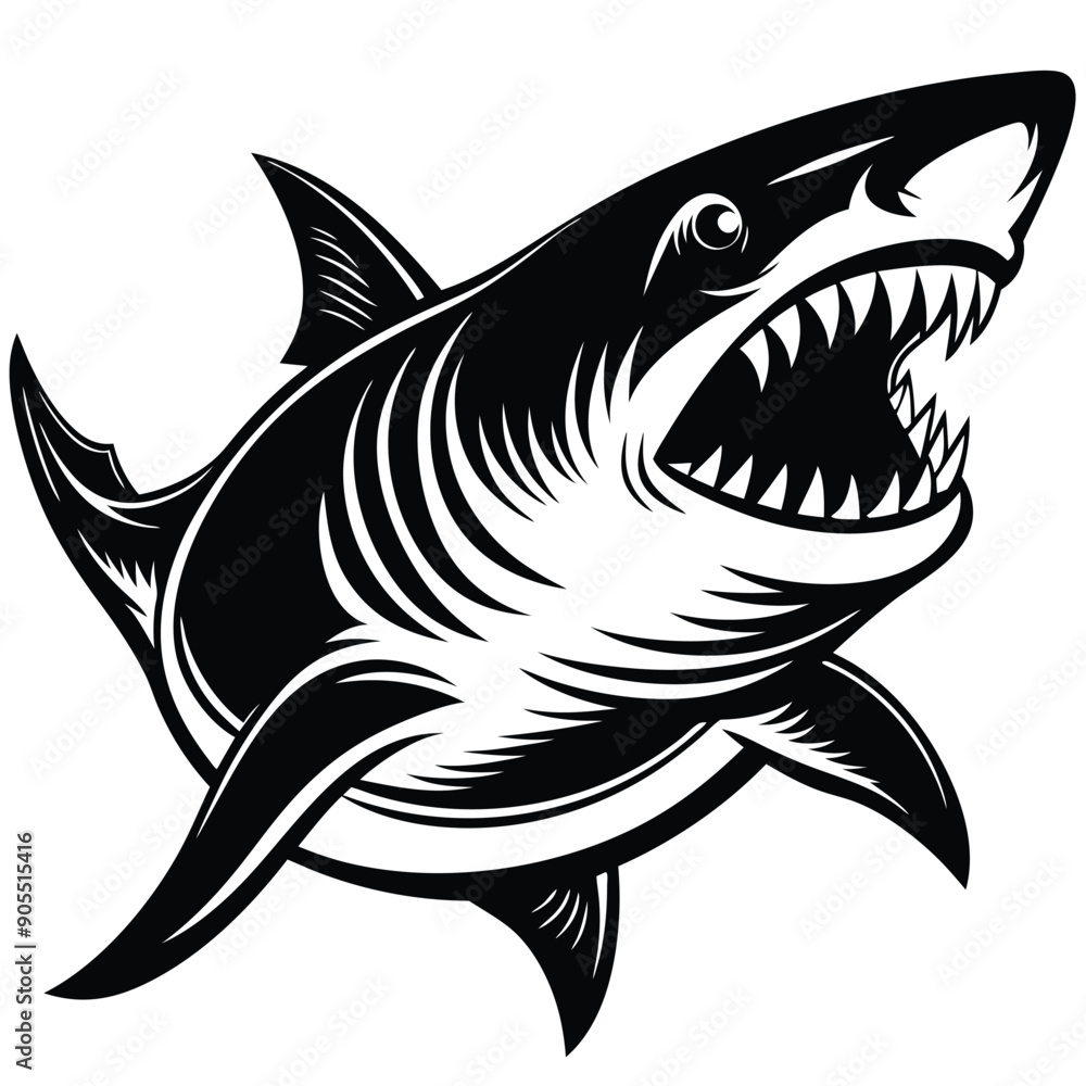 Black and white shark vector Black and white shark vector