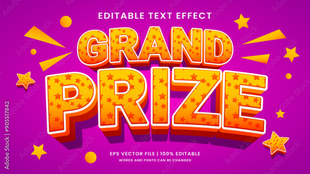 Fototapeta premium Grand prize promotion 3d editable text effect
