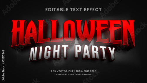 Halloween night party 3d editable text effect