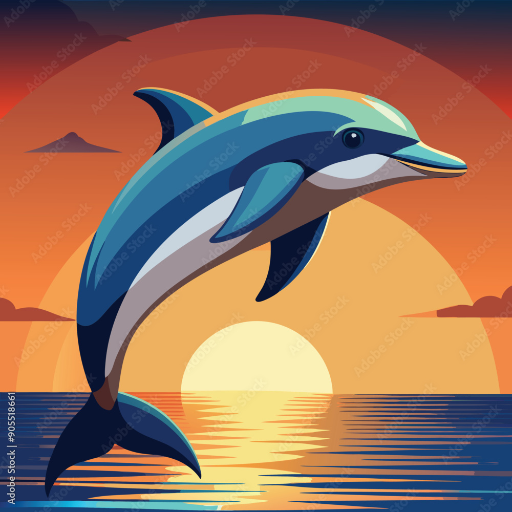 Fototapeta premium colorful dolphin vector design
