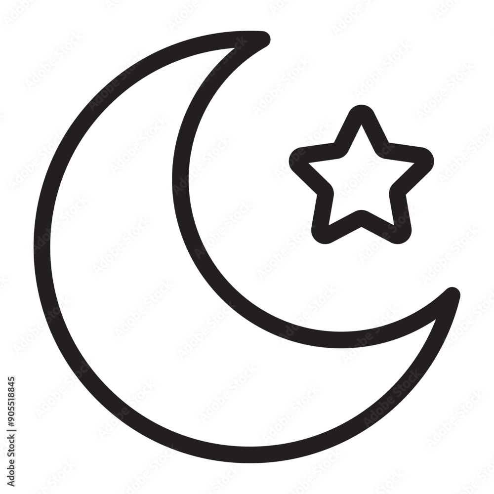 Moon line icon. Moon line icon.