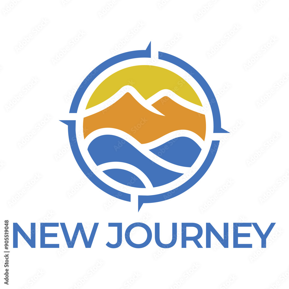 Naklejka premium new journey minimalist flat logo design