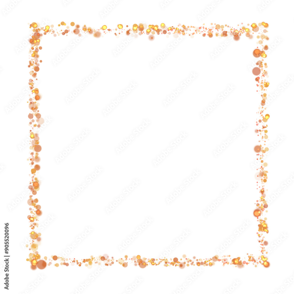 Gold sparkle or glitter lights effect square frame, transparent light bokeh, isolated. Golden border, jewel deco art. Shining dust glowing confetti. Spark object. Png Gold sparkle or glitter lights effect square frame, transparent light bokeh, isolated. Golden border, jewel deco art. Shining dust glowing confetti. Spark object. Png