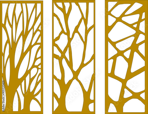 Vector sketch, illustration, silhouette image, detailed design, size, interior wardrobe partition, room divider, background pattern, classic floral, vintage, traditional ethnic 
