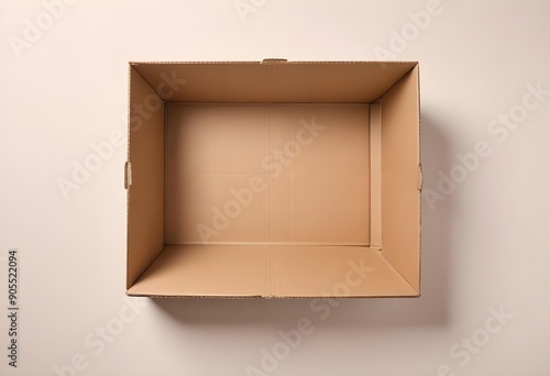 A torn cardboard box with a white background and texture 