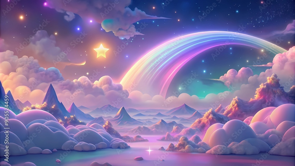 A background of pastel rainbow unicorns with glittering stars. A dreamy, pink, fuzzy sky. charming region with holography. A backdrop with fairy iridescent gradients Background A background of pastel rainbow unicorns with glittering stars. A dreamy, pink, fuzzy sky. charming region with holography. A backdrop with fairy iridescent gradients Background