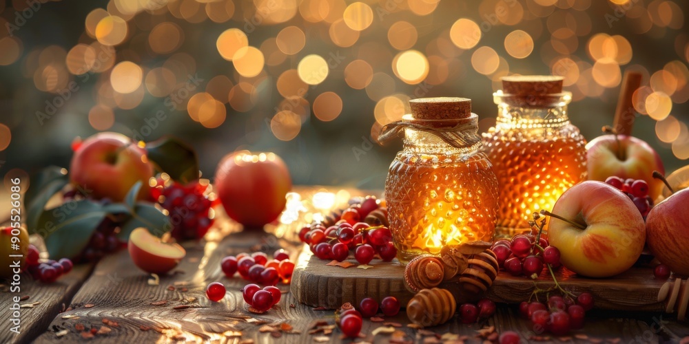 Joyous New Year Celebrations with a Basket of Apples, Symbolizing Prosperity and Good Health in High-Definition Clarity Joyous New Year Celebrations with a Basket of Apples, Symbolizing Prosperity and Good Health in High-Definition Clarity