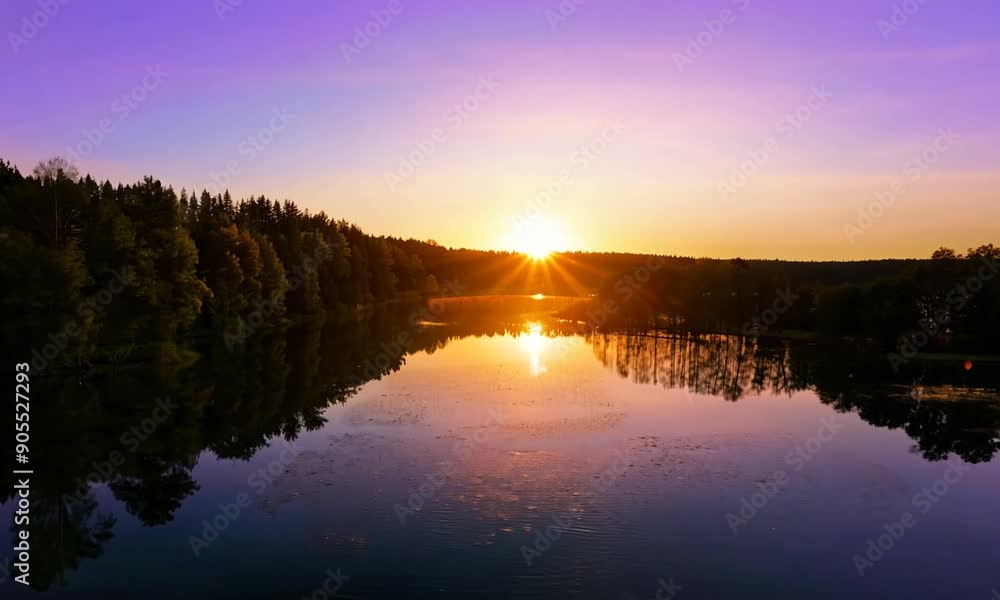 Sunset Reflection on a Calm Lake Sunset Reflection on a Calm Lake