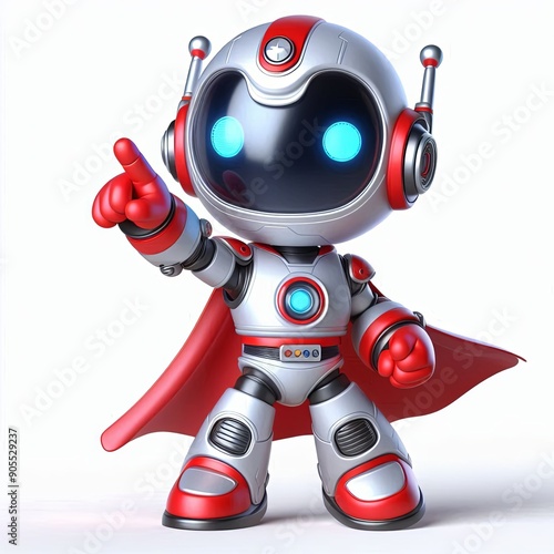 A cute robot super hero Cartoon , 3d Generative AI