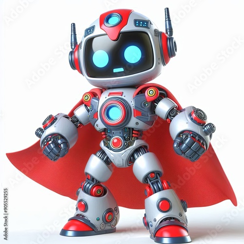 A cute robot super hero Cartoon , 3d Generative AI