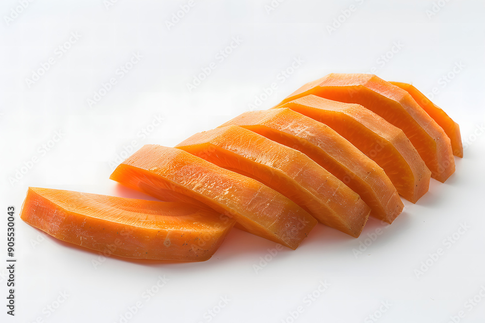 Carrot vegetable slices on a white background Carrot vegetable slices on a white background